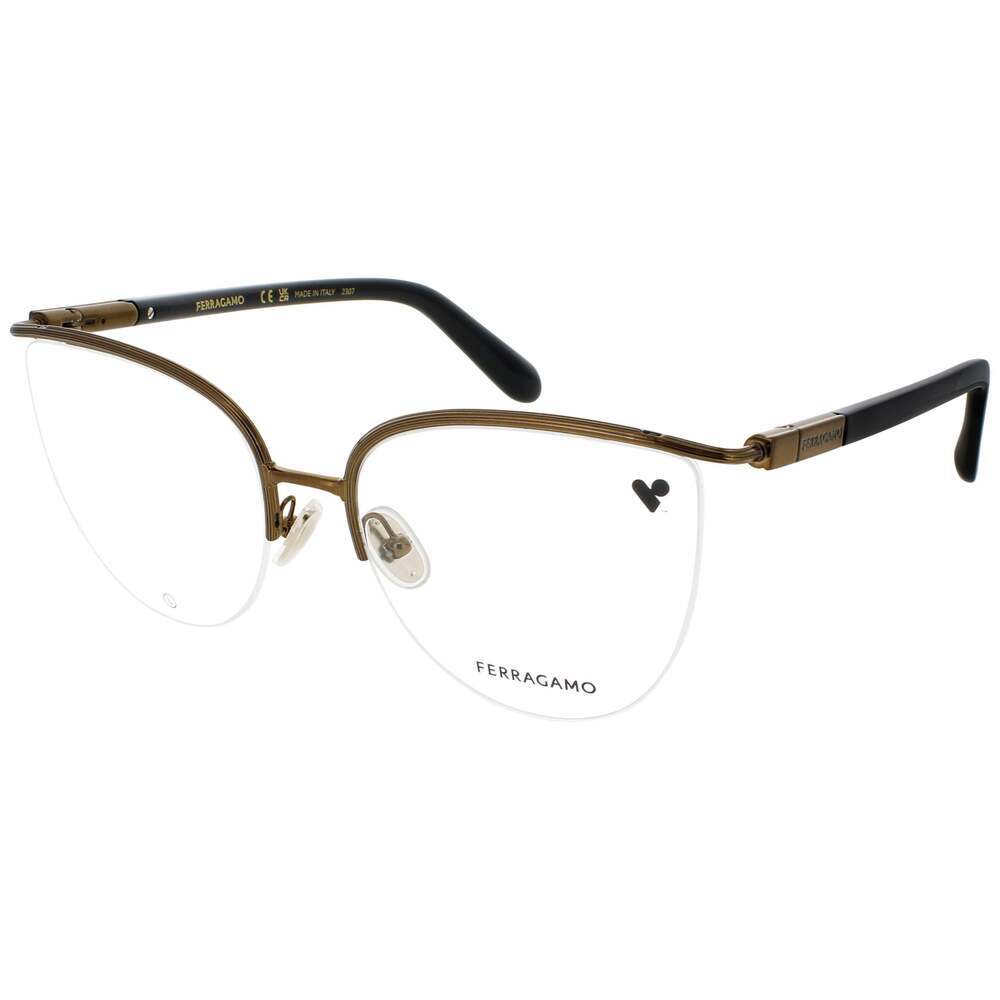 NWT Salvatore Ferragamo SF2227 Amber Gold 56mm Eyeglasses